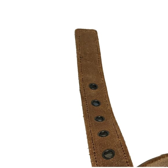 American Eagle Outfitters Green & Brown Leather Belt W/ Metal Buckle M - Picture 5 of 7